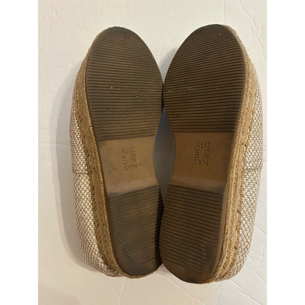Naturalizer Thea 3 Leather Espadrille Comfort Slip On Shoe Beige Shimmer 8.5 M - Picture 8 of 10